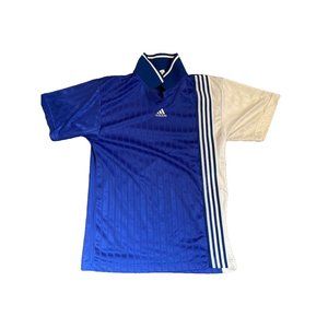 Vintage Rare Adidas Soccer Polo Sports Futbol Small Blue Shirt